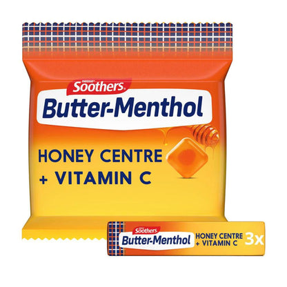 Soothers Butter Menthol Honey Centre & Vitamin C - 30 Pack