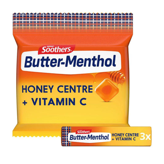Soothers Butter Menthol Honey Centre & Vitamin C - 30 Pack