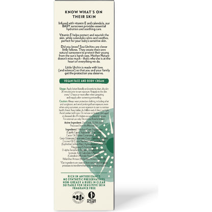 Little Urchin Spf 50 Baby Natural Clear Zinc Sunscreen 100g