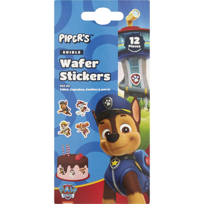 Pipers Paw Patrol Edible Wafer Stickers 12 Pack