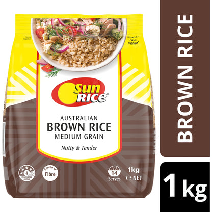 Sunrice Australian Brown Rice Medium Grain 1kg