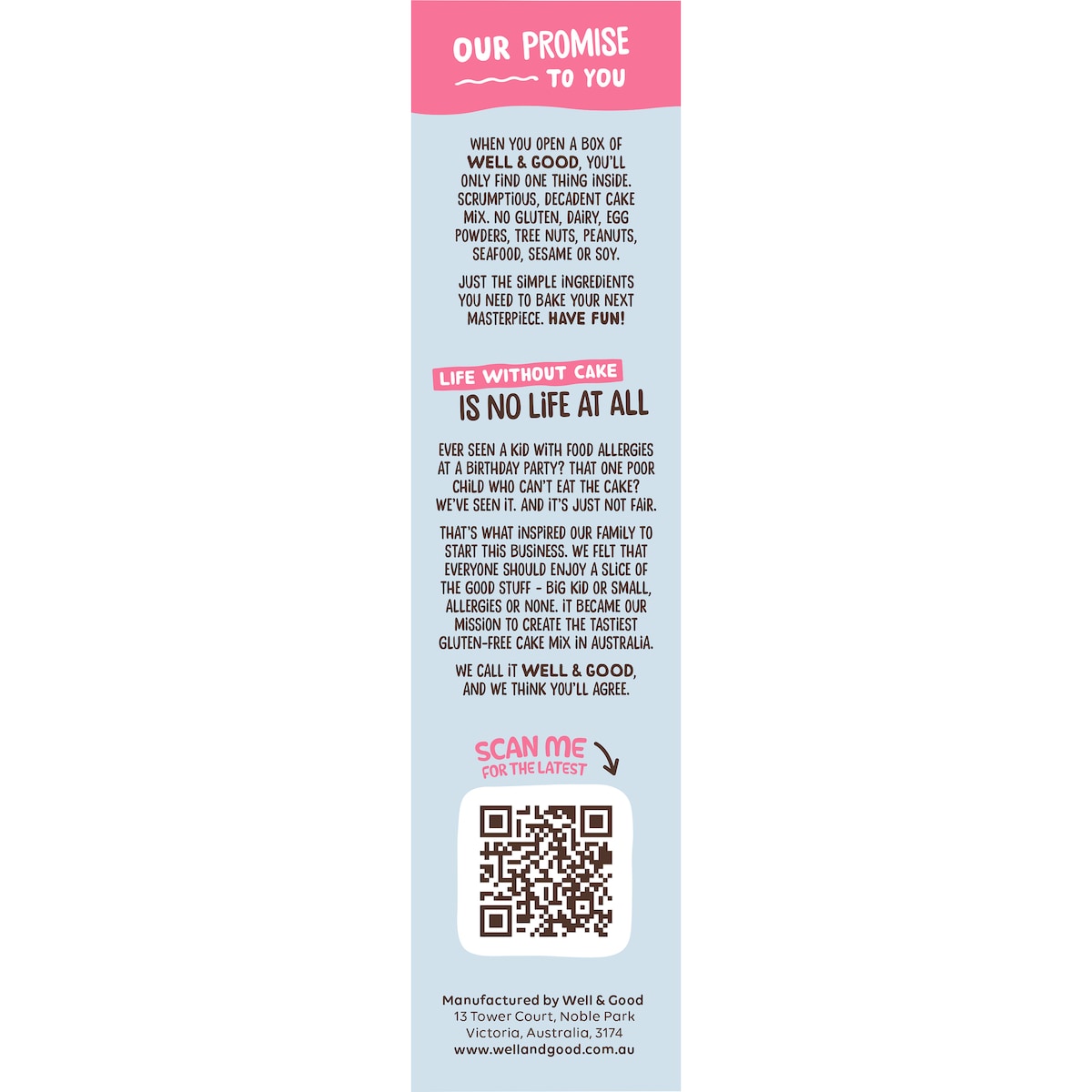 Well & Good Chocolate Mud Cake Mix 475g