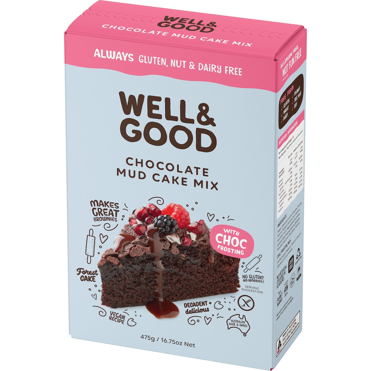 Well & Good Chocolate Mud Cake Mix 475g