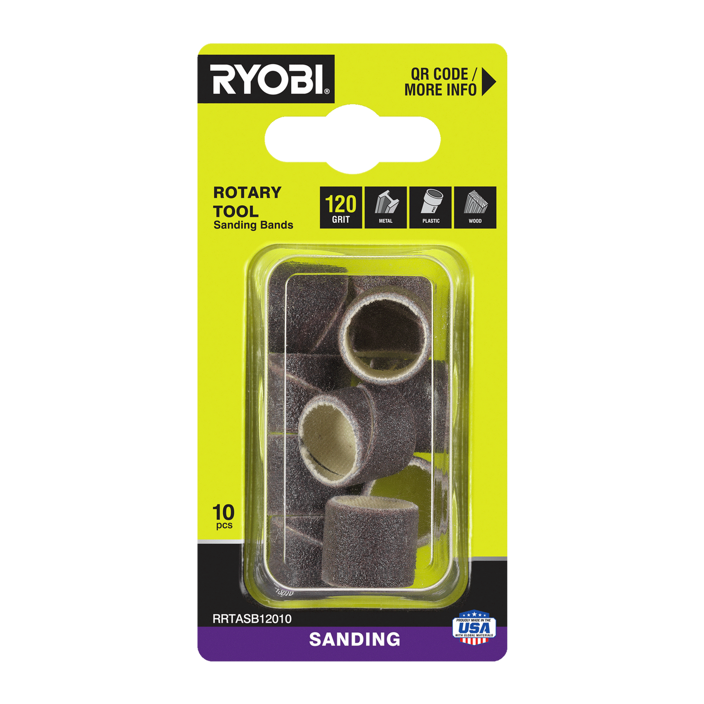 Ryobi Rotary Tool Sanding Band - 120 Grit - 10 Pack