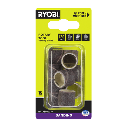 Ryobi Rotary Tool Sanding Band - 120 Grit - 10 Pack