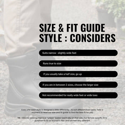 Shewear Considers Vegan Black Women's Safety Workboots - Size 10