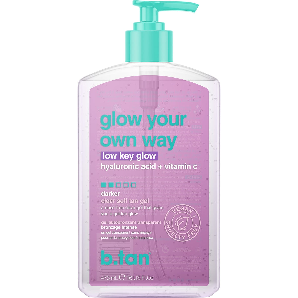 B.tan Glow Your Own Way Clear Self Tan Gel Darker 473ml