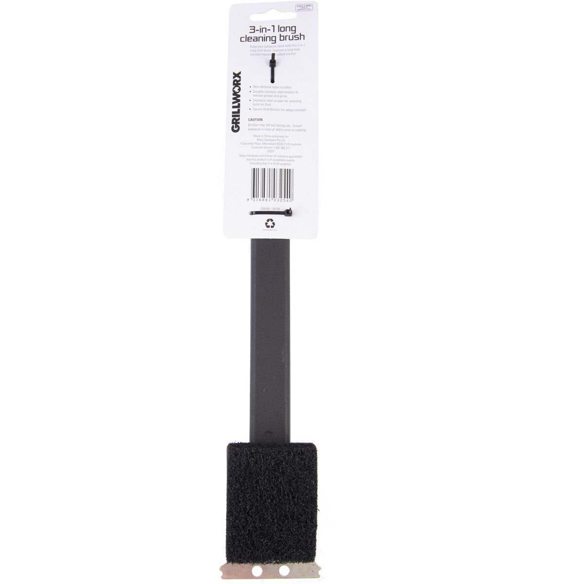 Grillworx 3 In 1 Long Cleaning Brush Each