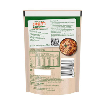 Continental Spaghetti Bolognaise Recipe Base Serves 4 - 50g