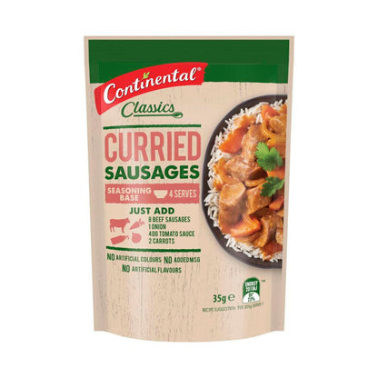 Continental Curried Sausages Recipe Base Serves 4 - 35g