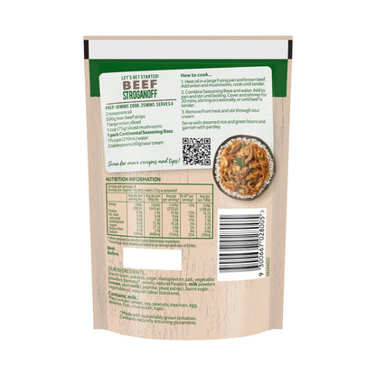 Continental Beef Stroganoff Recipe Base Serves 4 - 40g