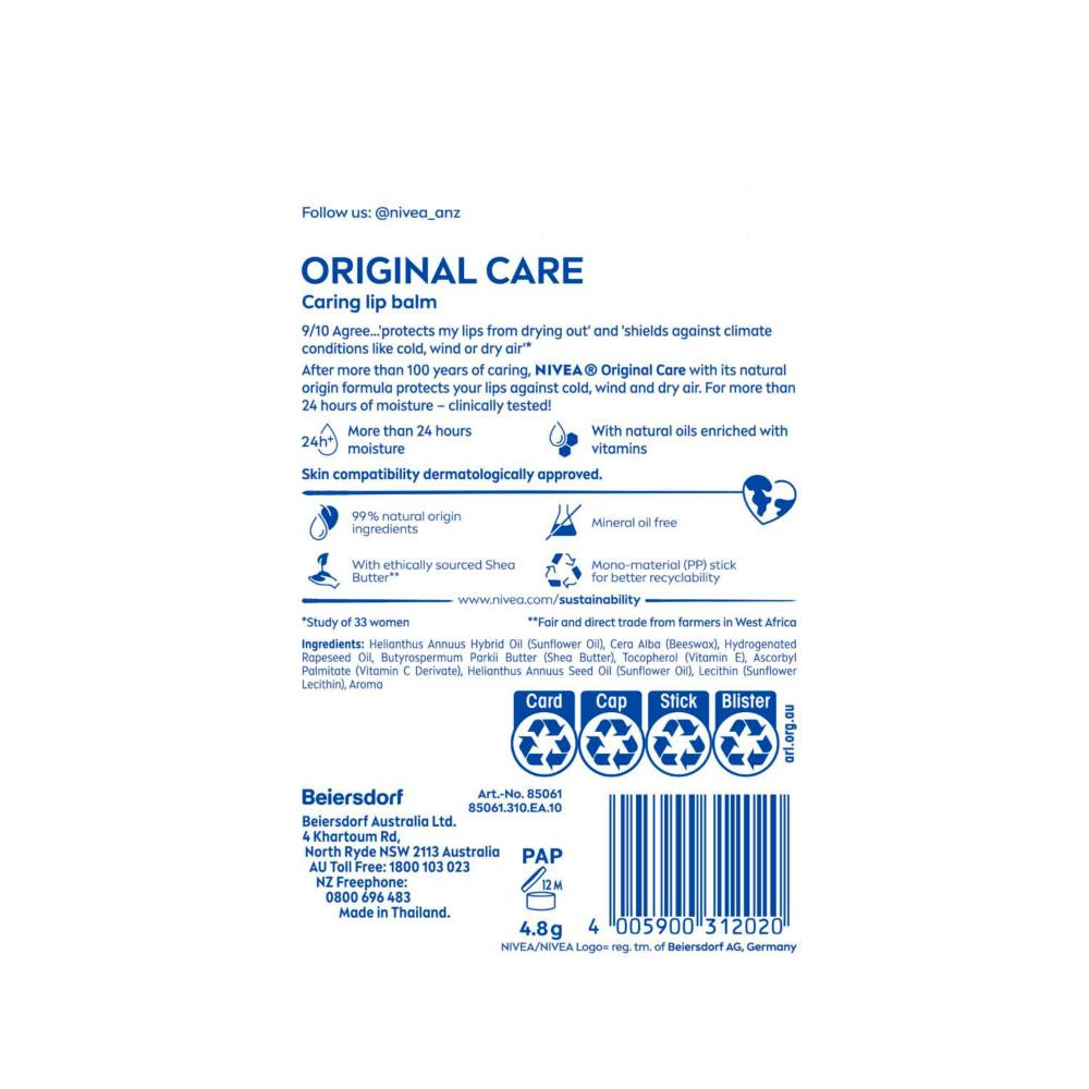 Nivea Lip Care Original - 4.8g