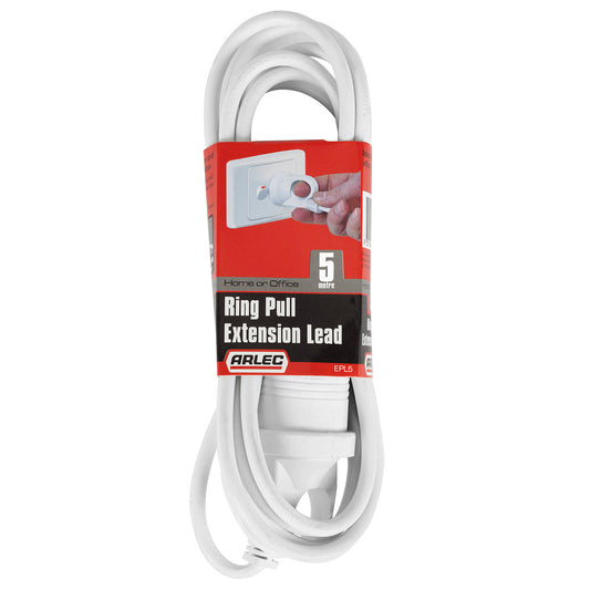 Arlec White Ring Pull Extension Lead 5m