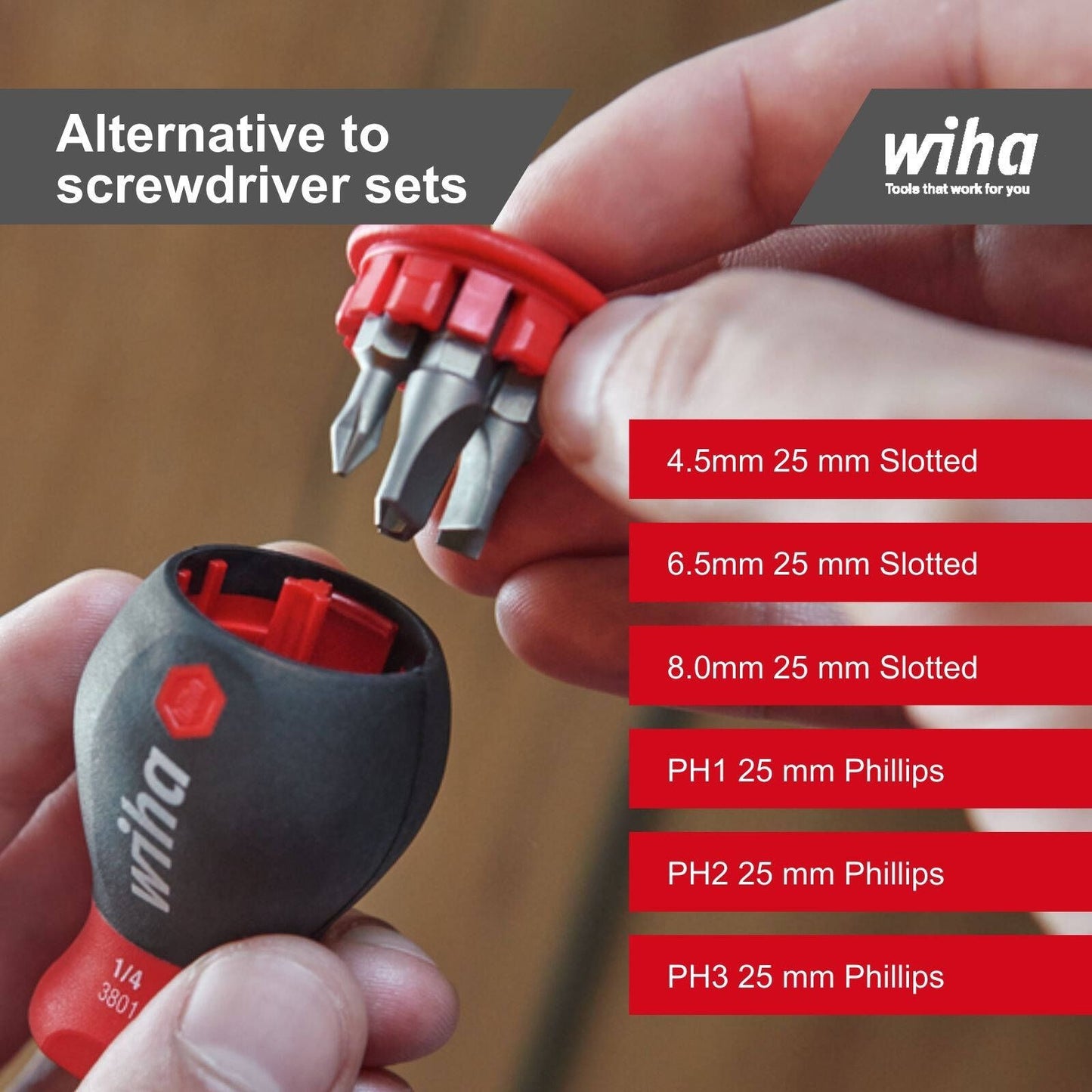 Wiha Stubby Bit Holder - 6.5cm