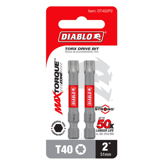 Diablo Power Torx Bit T40 x 2" 2 Pack