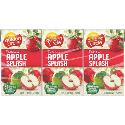 Golden Circle Fruit Drinks Lunch Box Poppers Multipack Apple Splash 250ml X6 Pack