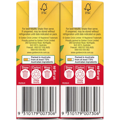 Golden Circle Fruit Drinks Lunch Box Poppers Multipack Apple Splash 250ml X6 Pack