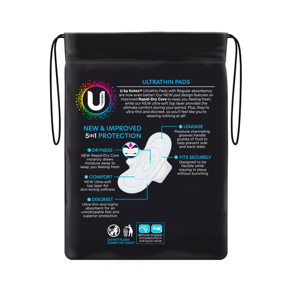 U by Kotex Ultrathin Pads Regular With Wings | 14 pack