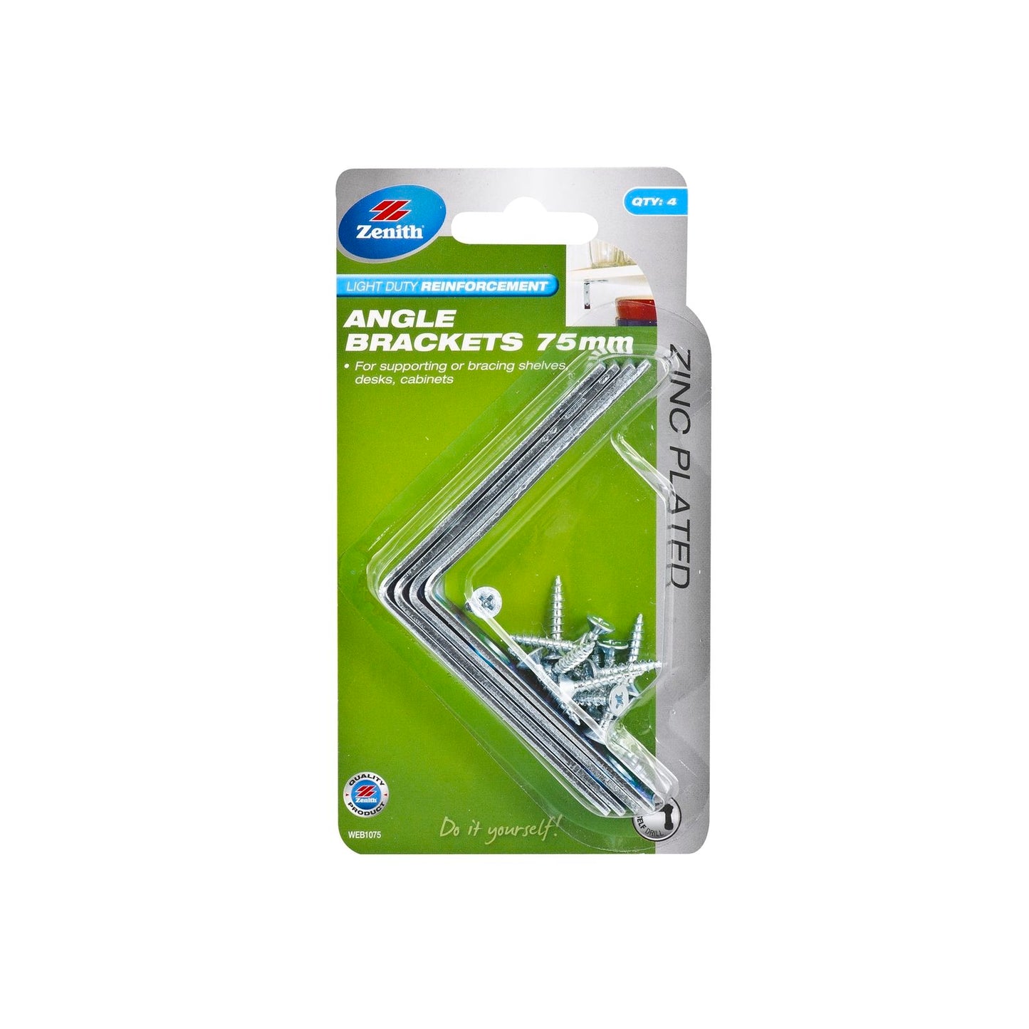 Zenith Angle Brackets - 75mm - 4 Pack