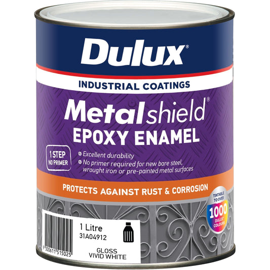 Dulux Metalshield Epoxy Enamel Gloss Paint - 1L - Vivid White