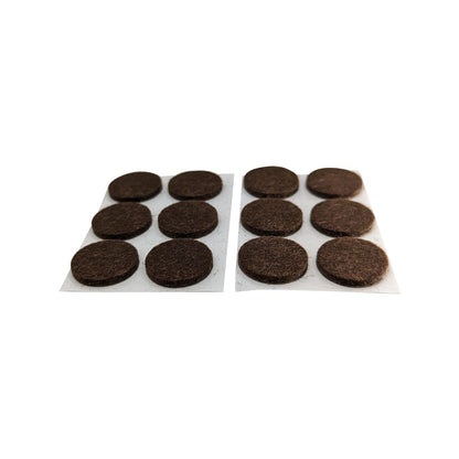 Surface Gard Round Felt Floor Protection - 19mm - 12 Pack - Brown