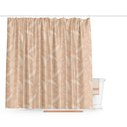 Barelli Long Drop Shower Curtain 210 x 180cm Ferns Amberlight