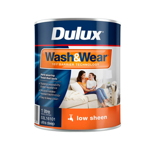 Dulux Interior Paint Wash Wear Low Sheen - 1L - Ultra Deep