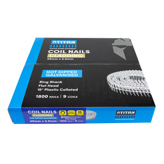 Titan Collated Coil Nail Ring - 45 x 2.5mm - 1800 Pack