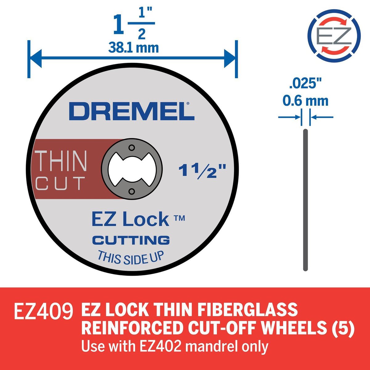 Dremel Cut Off Wheels - 38mm - Fibreglass - 5 Pack - Thin Cutting