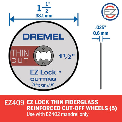 Dremel Cut Off Wheels - 38mm - Fibreglass - 5 Pack - Thin Cutting