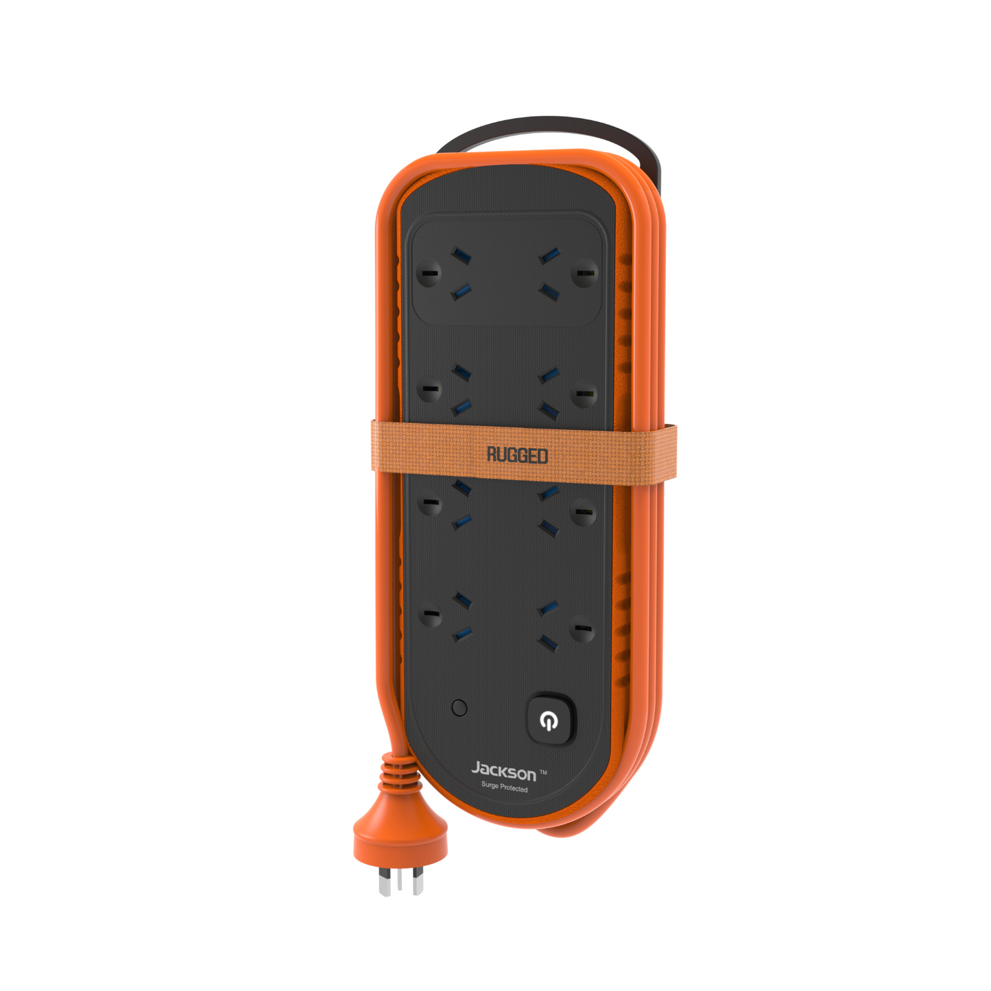 Jackson Rugged Plus Powerboard - 8 Outlet - 2m - Black