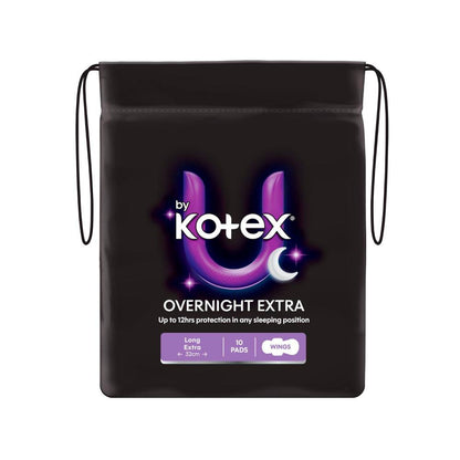 U by Kotex Overnight Extra Pads With Wings - 10 pack
