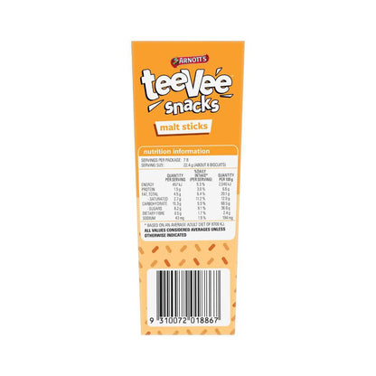 Arnott's Teevee Snacks Biscuits Malt Sticks - 175g