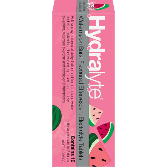 Hydralyte Effervescent Electrolyte Tablets Watermelon Burst 10 Pack