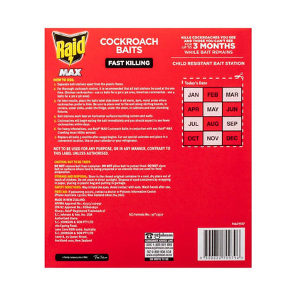 Raid Max Insect Cockroach Baits Traps - 12 pack