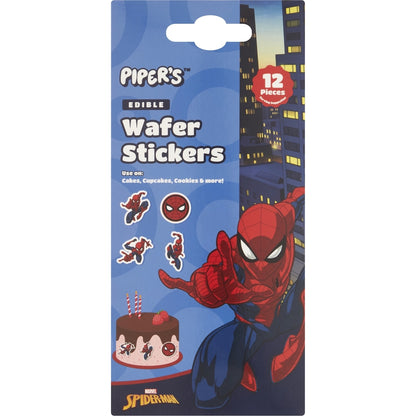 Pipers Marvel Spiderman Edible Wafer Stickers 12 Pack
