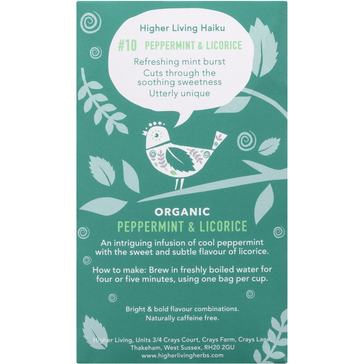 Higher Living Peppermint & Licorice Tea 15 pack
