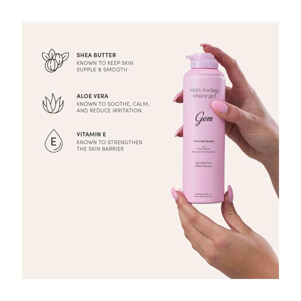 Gem Skin Loving Shave Gel Coconut Vanilla - 195g