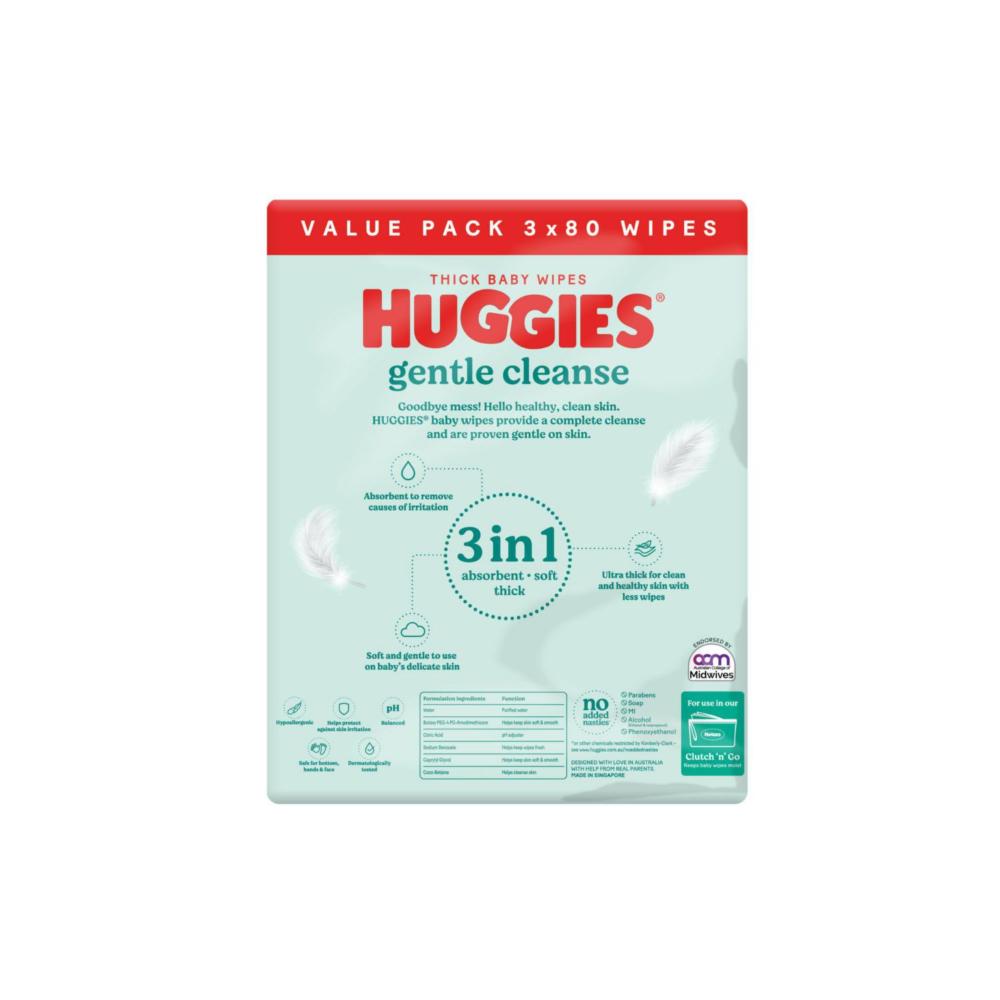 Huggies Thick Baby Wipes Fragrance Free - 3 pack