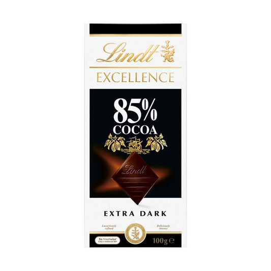 Lindt Excellence 85% Cocoa Dark Chocolate Block - 100g