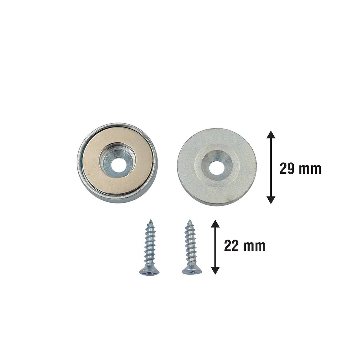 Everhang Magnetic Pull Latch Set 13.5kg Neodymium Silver Easy Install