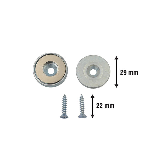Everhang Magnetic Pull Latch Set 13.5kg Neodymium Silver Easy Install