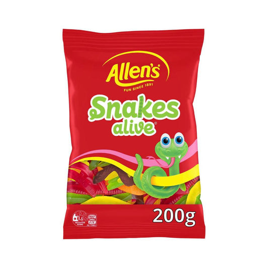 Allen's Lollies Snakes Alive Lolly Bag - 200g