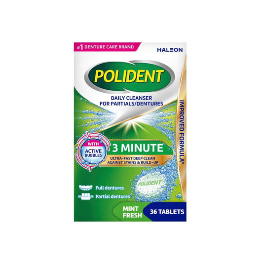 Polident 3 Minute Daily eanser For Dentures And Partials - 36 pack