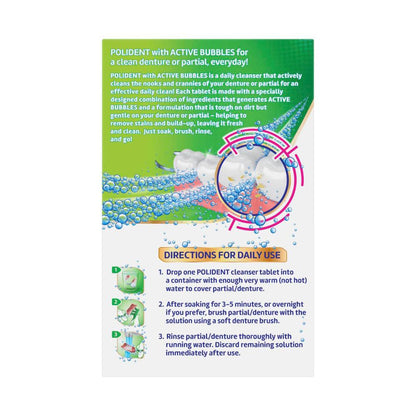 Polident 3 Minute Daily eanser For Dentures And Partials - 36 pack