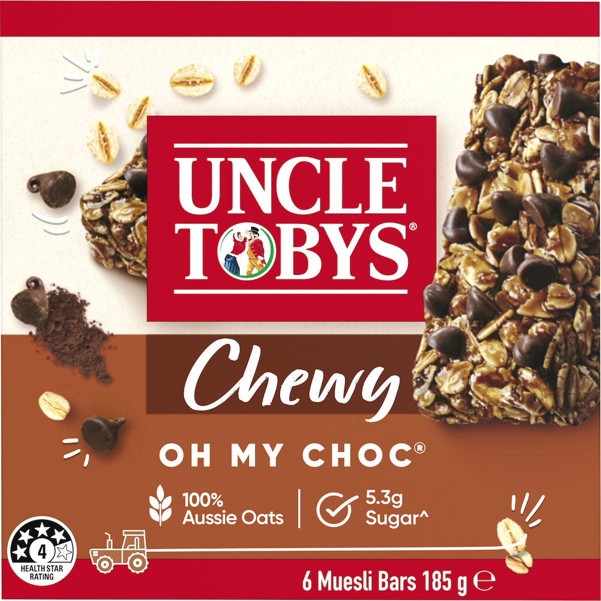 Uncle Tobys Chewy Oh My Choc Muesli Bars 6 Pack