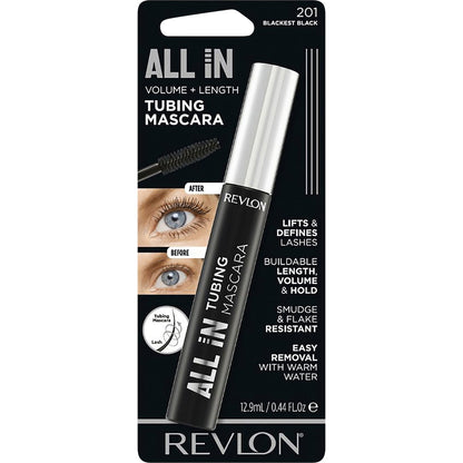 Revlon All In Tubing Mascara Blackest Black 201 12.9ml