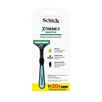 Schick Xtreme 3 Hybrid Kit +20 Sensitive Refills - 1 Each