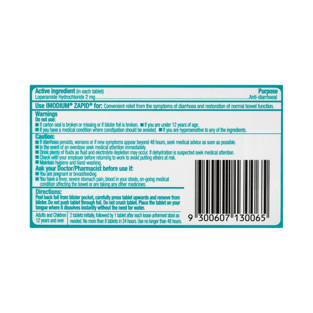 Imodium Zapid Diarrhoea Relief Dissolving Tablets | 6 pack