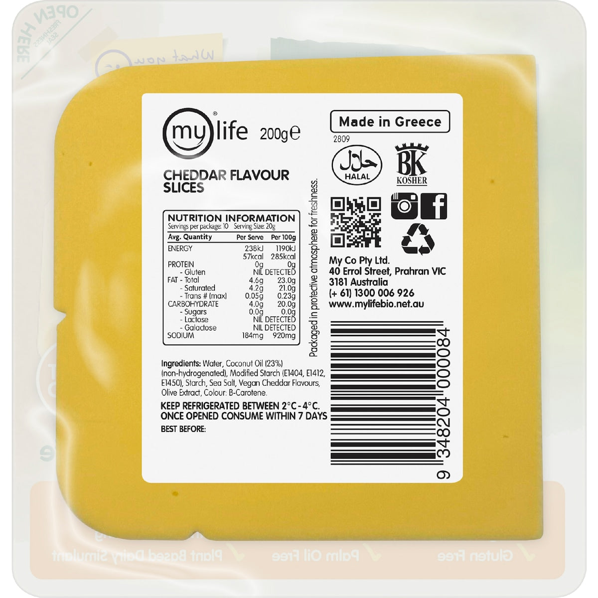 Bio Cheese Dairy Free Cheddar Slices 200g